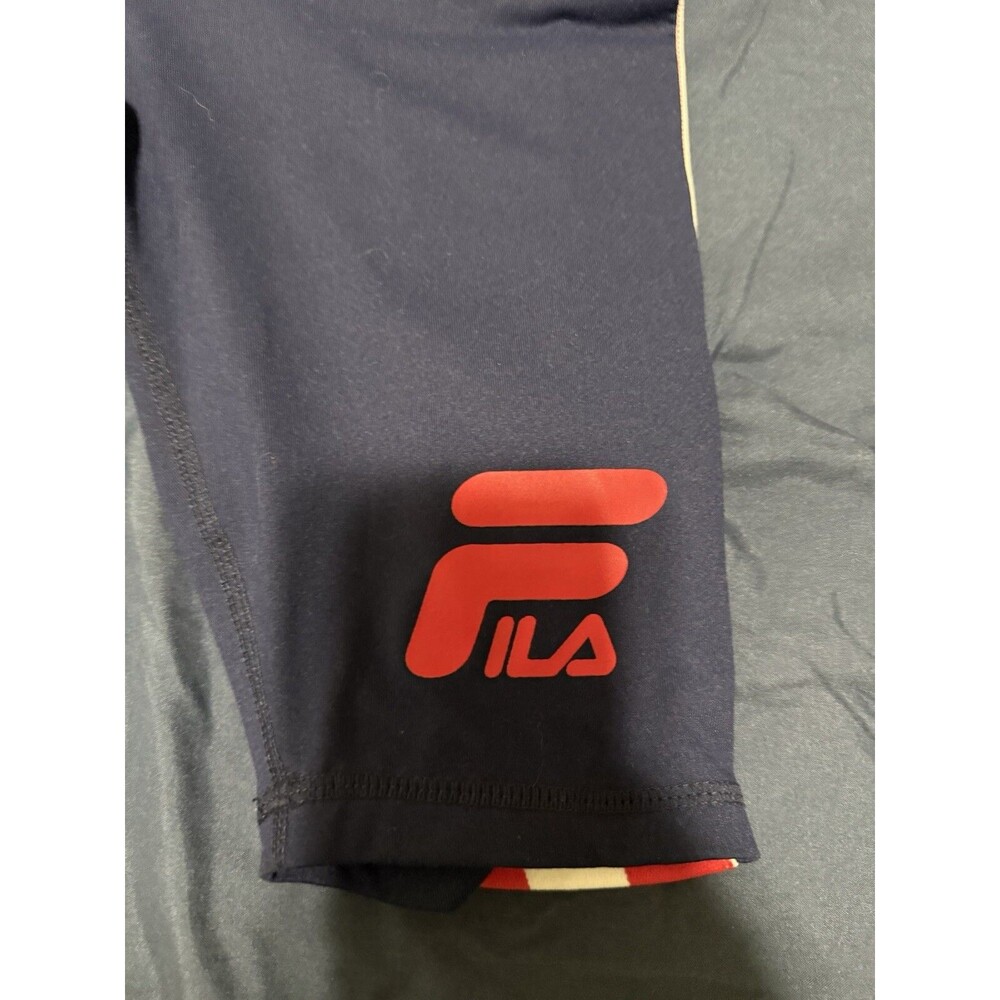 Fila logo band legging shorts in navy Size Small